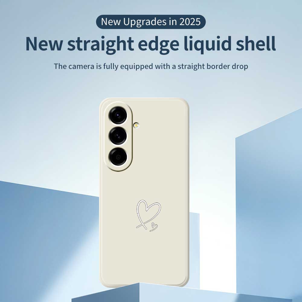 For Samsung Galaxy A56 5G Case White Love Pattern Printing Straight Edge TPU Phone Back Cover