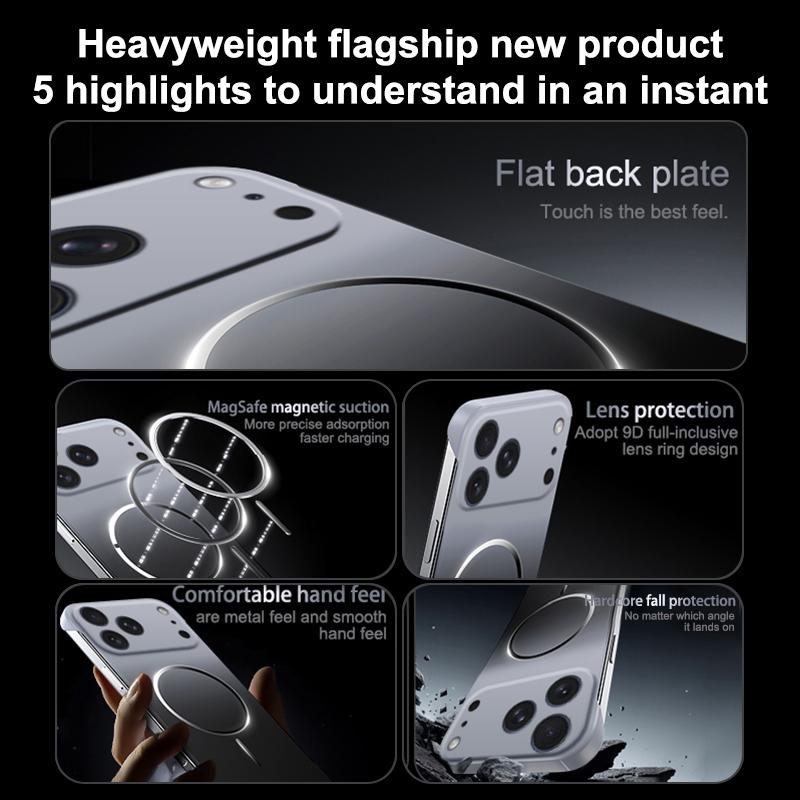 Gradient Color Frameless Magnetic Case For iPhone 17 Air 16 15 14 13 12 Pro Max For Magsafe Ultra Thin Soft PC Back Cover