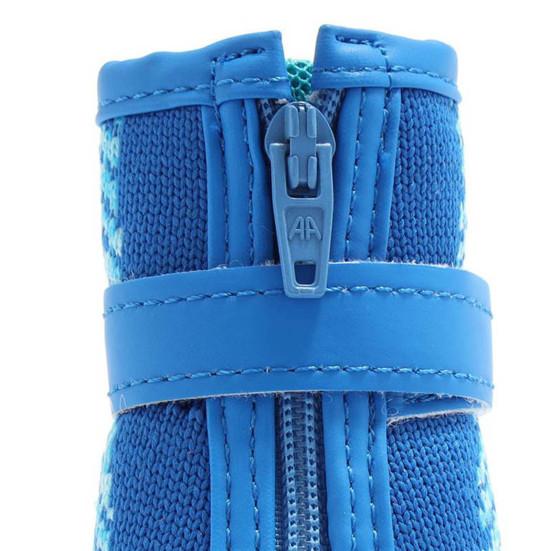 4 Stück Haustierschuhe Reißverschluss Anti-Rutsch Atmungsaktiv Haustierhunde Mesh-Sneaker