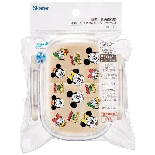 Skater Children's Lunch Box, Small Size, 1 Tier, 270ml, Fluffy Dome Shape, Disney Mickey Mouse & Friends Cooking, Antibacterial Treatment, For Childre