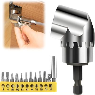 Adapter do wiertarki pod kątem prostym 105 stopni, Przedłużka do wkrętarki, Adapter nasadki do wkrętarki, Narzędzie kątowe, Piasta śrubowa z wielofunkcyjnym giętym bitem do wkrętarki