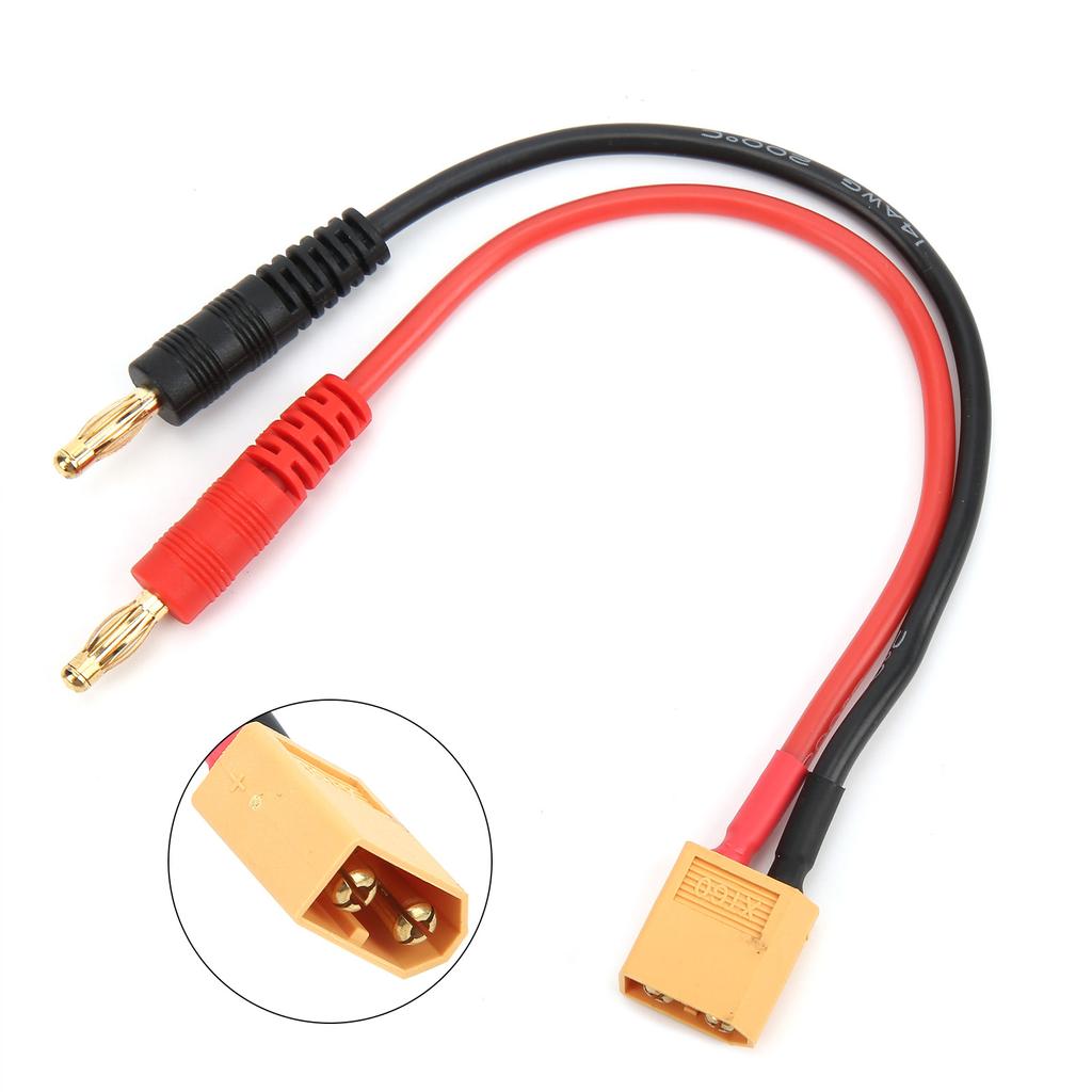 15cm RC Charger Cable XT60 To 4.0mm Banana Plug 14AWG Cable for Lipo Battery Charger