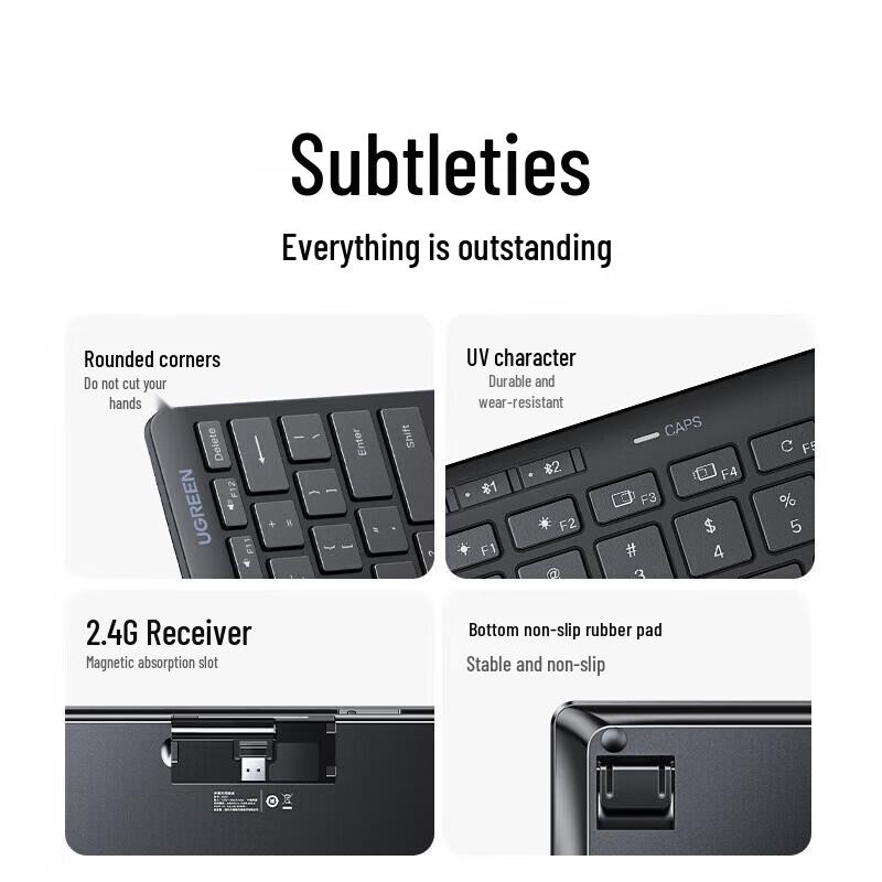 UGREEN K551 Dual-Mode Wireless Bluetooth 78-Key Keyboard