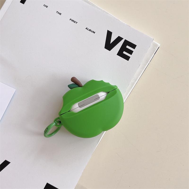 Stereo Green Apple for Apple AirPods4 Bluetooth Wireless Headset Cover 1/2/3 Generation Pro2 Silicone Creative