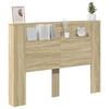 Headboard Cabinet with LED and Shelf Sonoma 140 x 16.5 x 103.5 cm