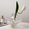 Vases Creative Glass Living Room Restaurant Vase Transparent Hydroponic Flower Arrangement Ornaments Desktop Vase(A)