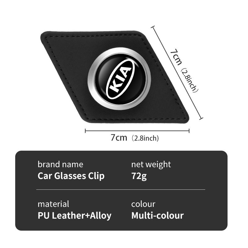 PU Leather Car Glasses Clip Alloy Auto Sunglasses Holder Mount For KIA Sorento Stinger Soul Spectra Niro Cadenza Sephia MS4