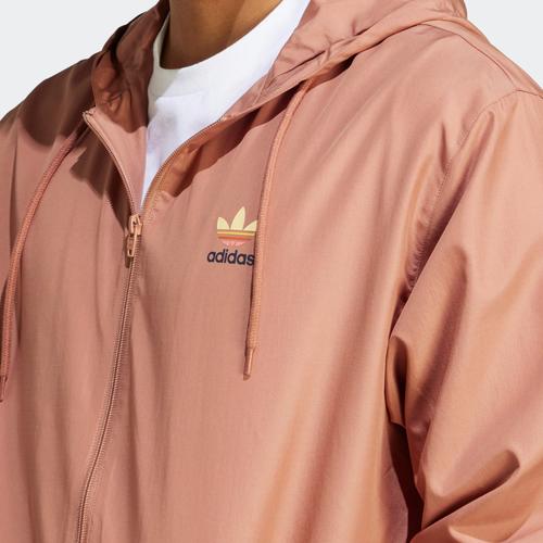 adidas Letter Logo Print Long-Sleeve Hoodie Jacket for Men, Khaki