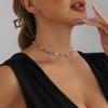 Creative Design Colored Crystal Stone Baroque Pearl Heart-shaped Beaded Choker Necklace for Women Charm Jewelry Accessories Gift