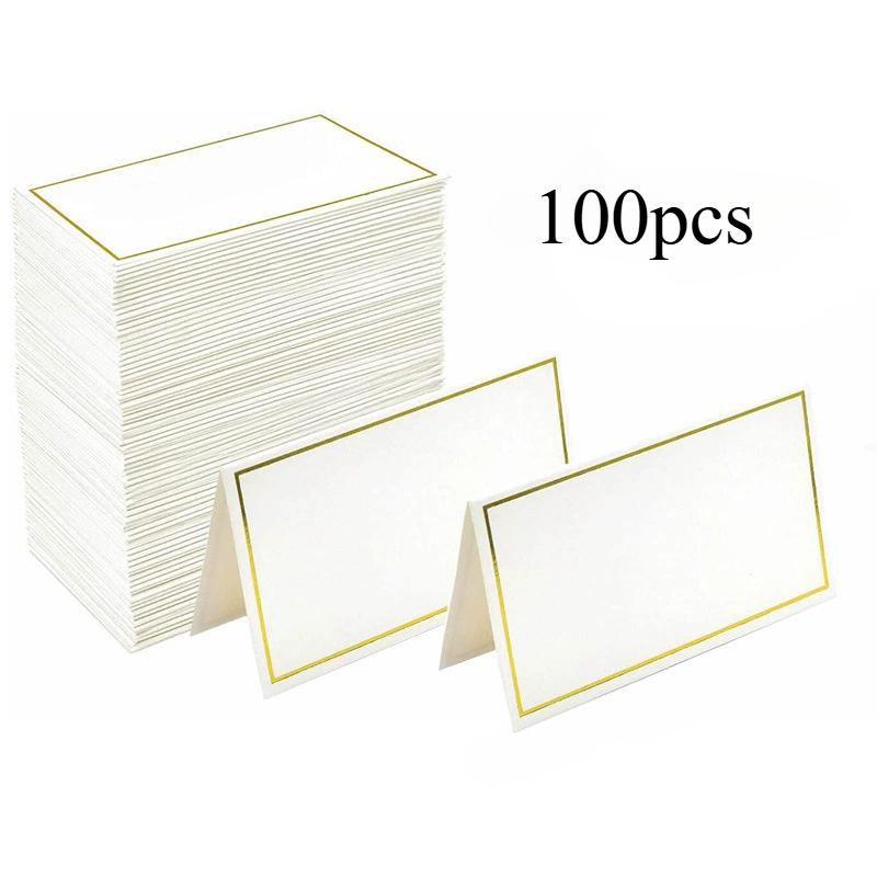 50/100pcs Gold Foil Table Card Wedding Name Guest Card, Seat Name Card Bouquet Gift Cardboard Cards Fo Multipurpose
