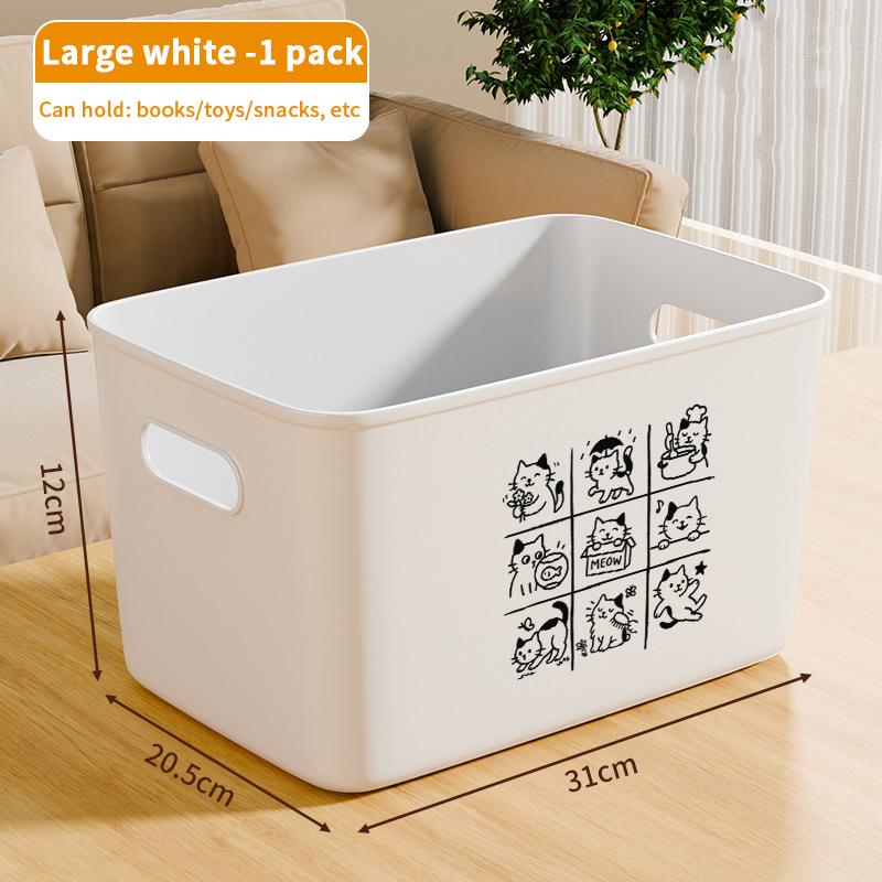 Desktop Storage Box Dormitory Sundries Plastic Cosmetic Storage Box Bathroom Kitchen Sorting Storage Basket Bins