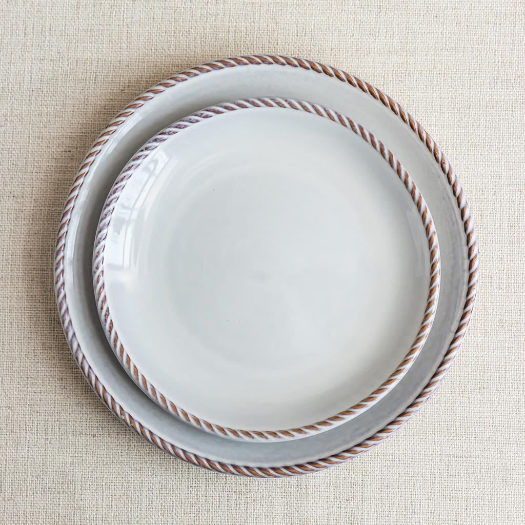 High Value Rope Edge Ceramic Bowl Set Creative Household Niche Tableware Western Food Plate Hotel Plate