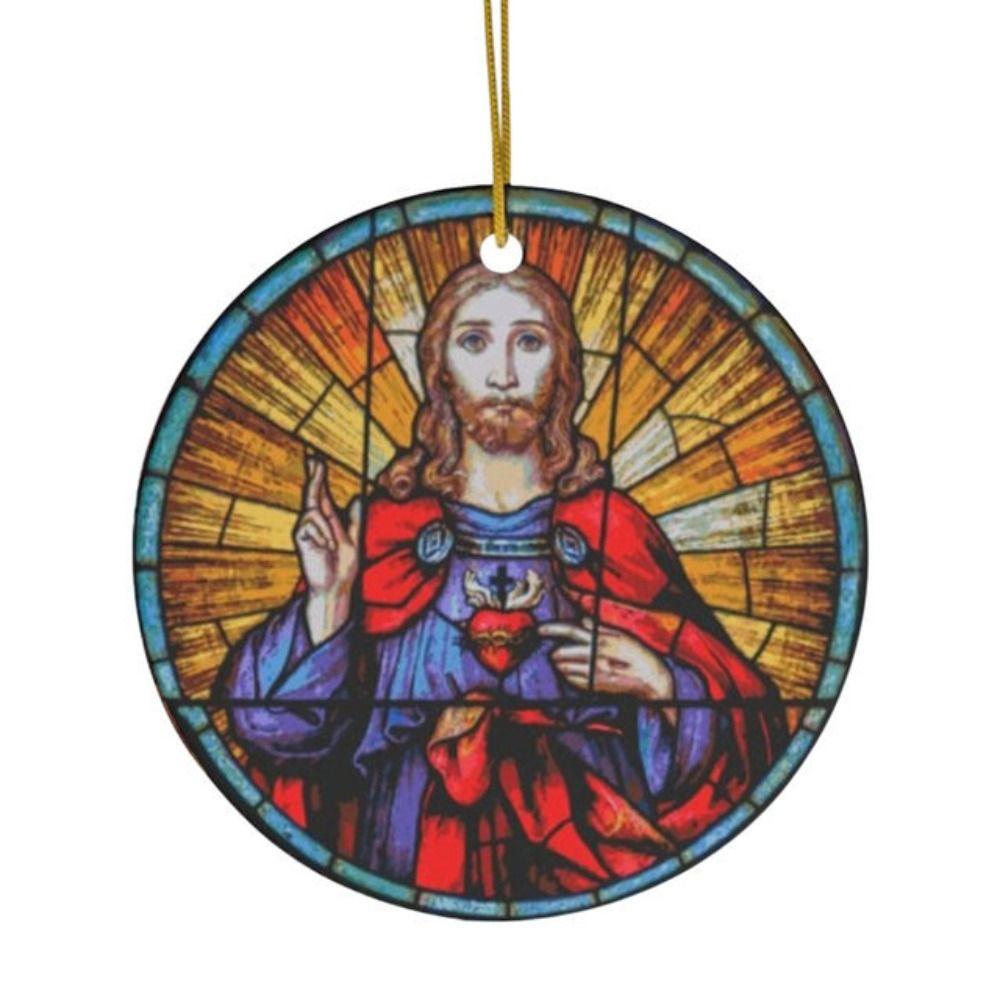 

Acrylic Acrylic Flat Ornaments Hanging Xmas Tree Pendants Funny Jesus Hanging Ornament Winter A