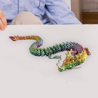 Articulated Dragon 3D Printed Flexible Joint 3D Printed Dragon Dragon Models 3D Printing Stuff Gradient Fantasy Animal Figurines