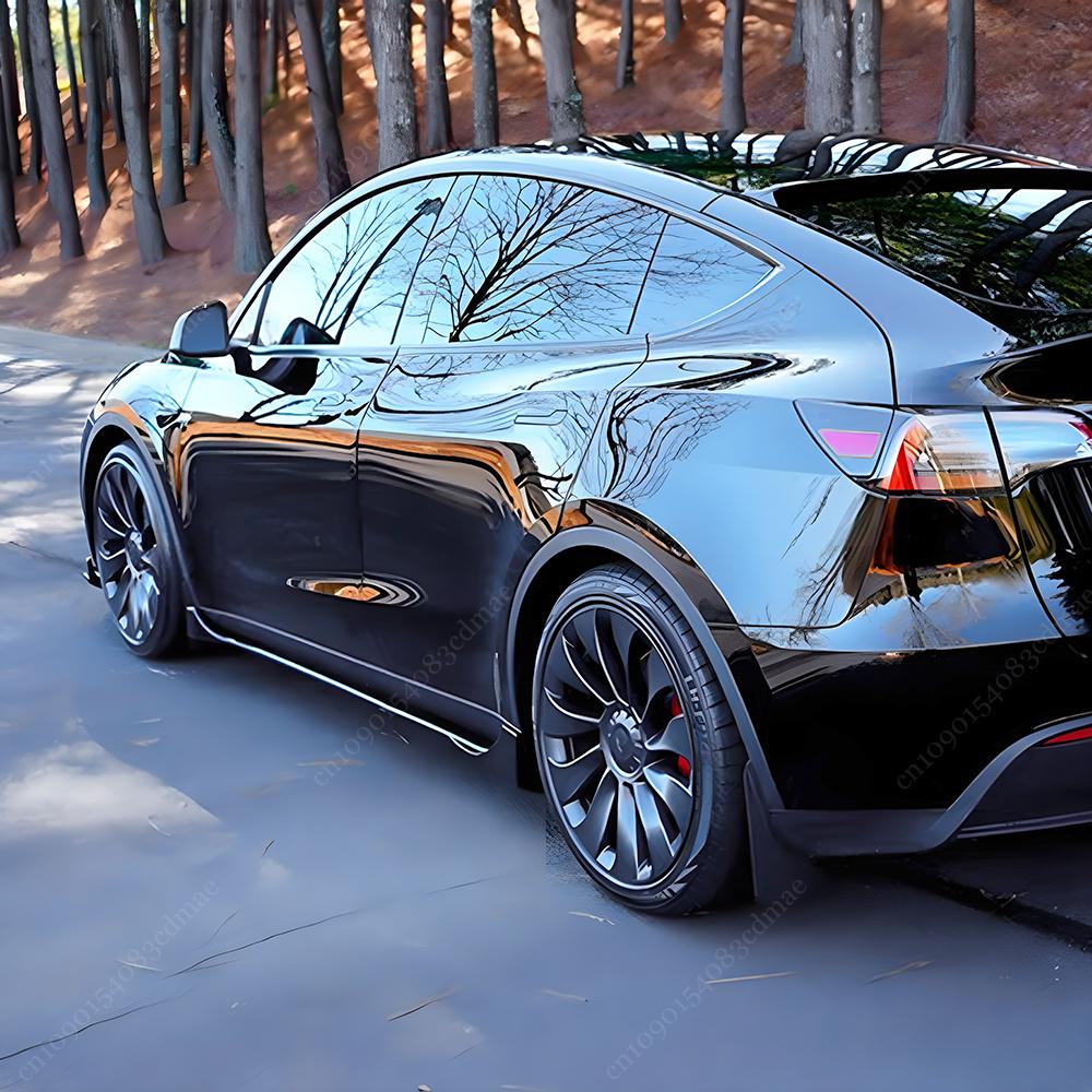 4pcs Side Skirts Spoiler Body Kits For Tesla Model Y 3 Highland Guard Extension Rocker Panels 2017-2024 Splitters Accessories