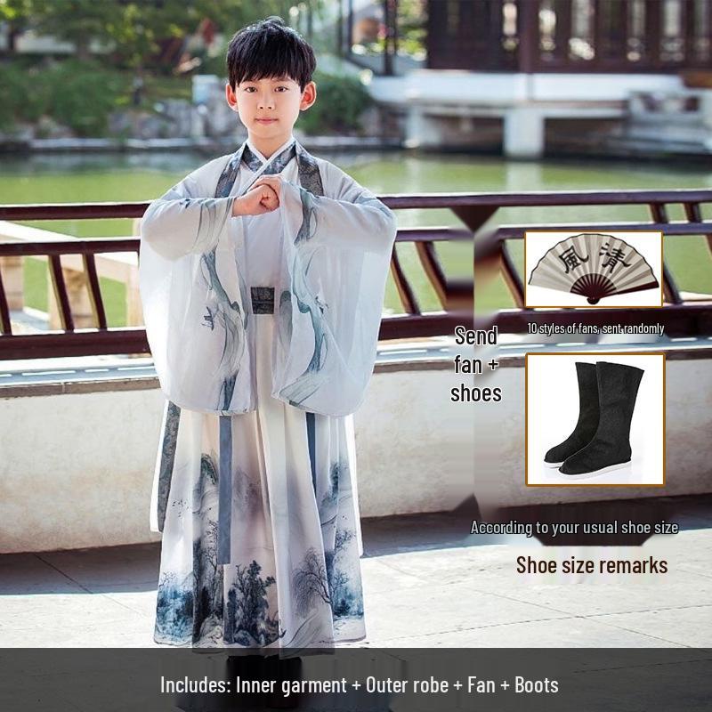 Costume Hanfu Dinastia Song per Bambini - Abito da Esibizione per Bambini Studente/Poeta
