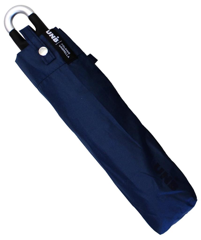 Folding Umbrella for Women and 60cm Rib 8 Durable Aluminum and Fiberglass Convenient Carabiner Ideal for Travel and Plain Navy Blue Men, Length,