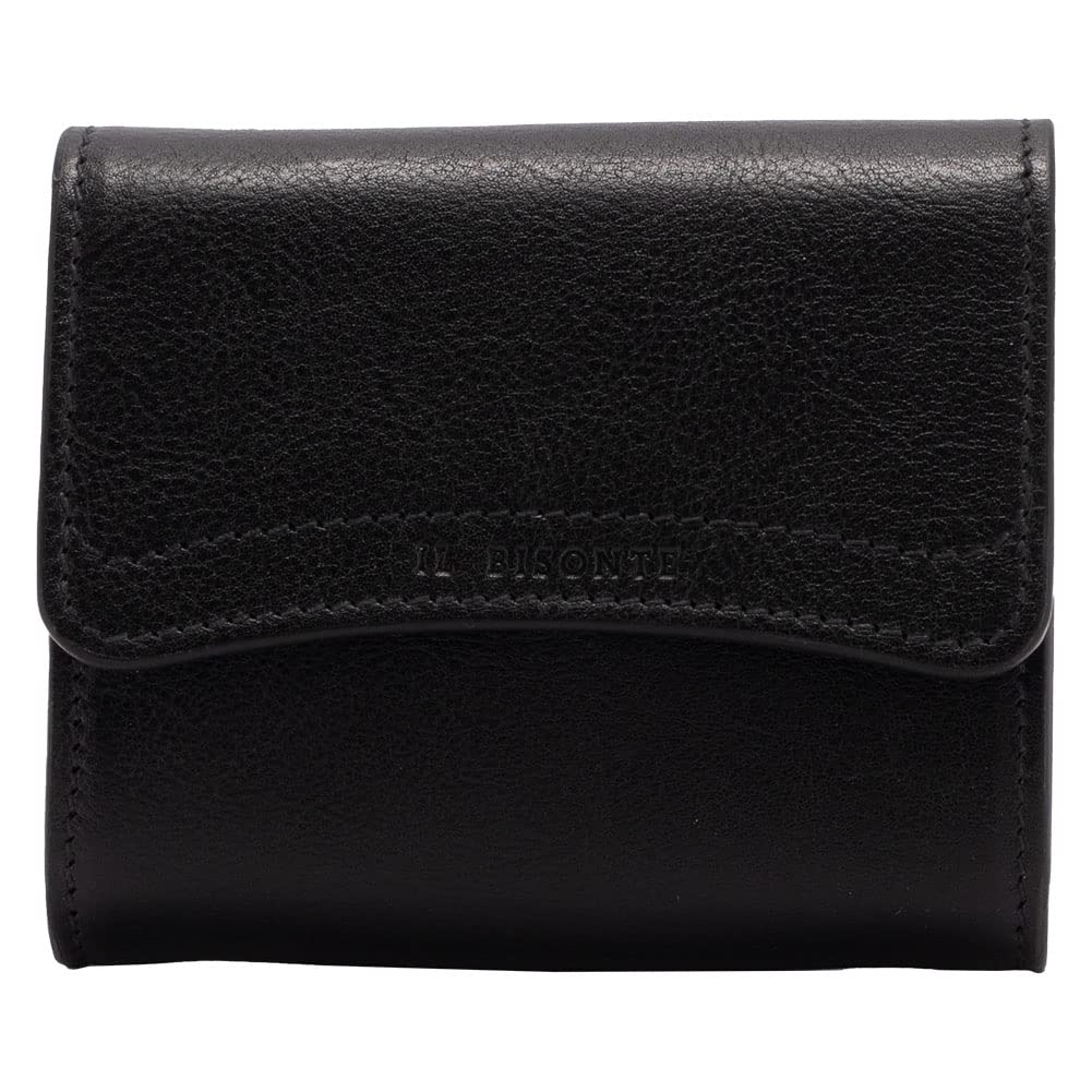 

IL BISONTE Small Bifold Wallet SSW003, Compact Leather Wallet, Italian Cowhide Leather, Men s and Women s Fashion, Natural Brown (NaturaleNA245H)