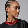 Jordan Vestidos de Manga Corta Brooklyn para Mujer Negro/Rojo Universitario Cre