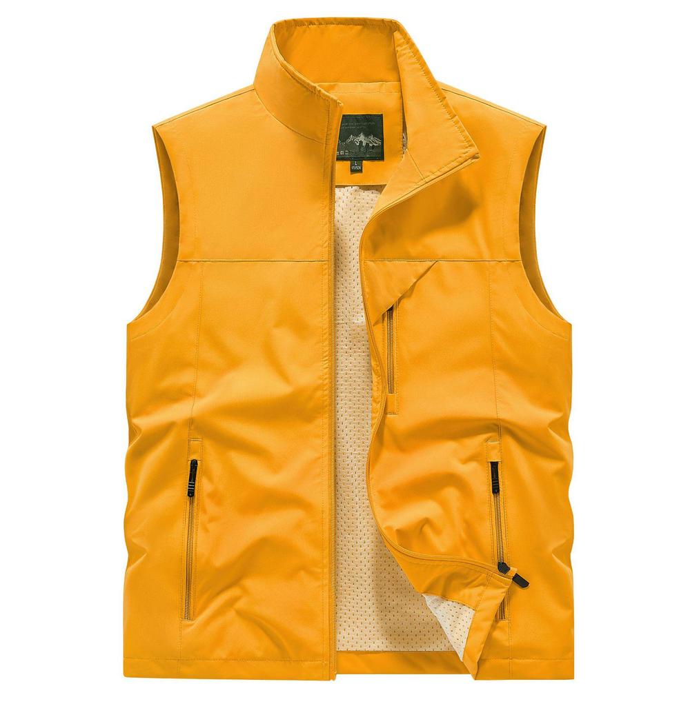 Pánská prodyšná letní outdoorová pracovní a rybářská vesta s více kapsami