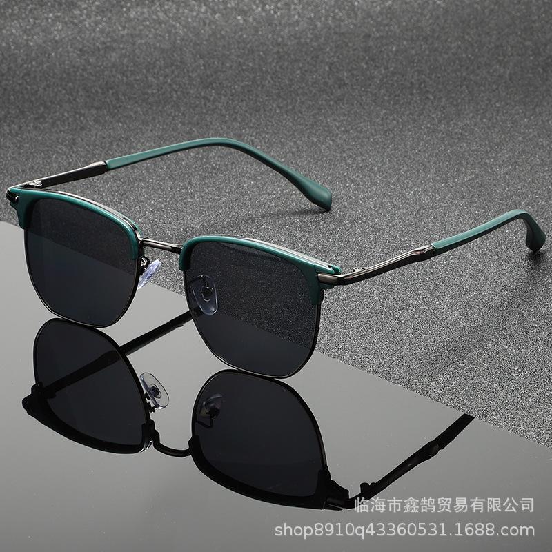 Sunshade Metal Antique Mirror Sunglasses, A New Style of Fashionable and Universal Half-frame Sunglasses, Stylish Square Sunglasses