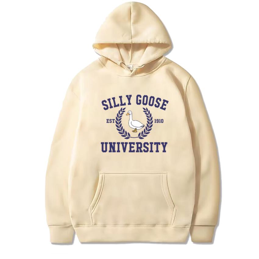 2025 New Funny Silly Goose University Printed Hoodies Unisex Harajuku Fashion Pullovers Men Women Casual Long Sleeve Sweatshirt