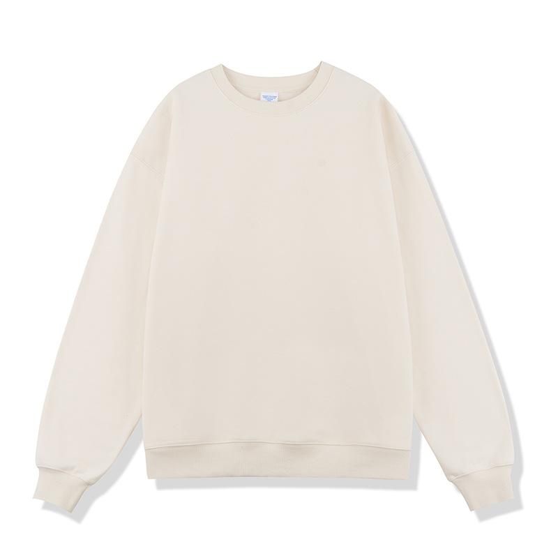 Autumn and Winter New Men's Solid Color Plus Velvet Round Neck Sweater Men's Loose Thickening.