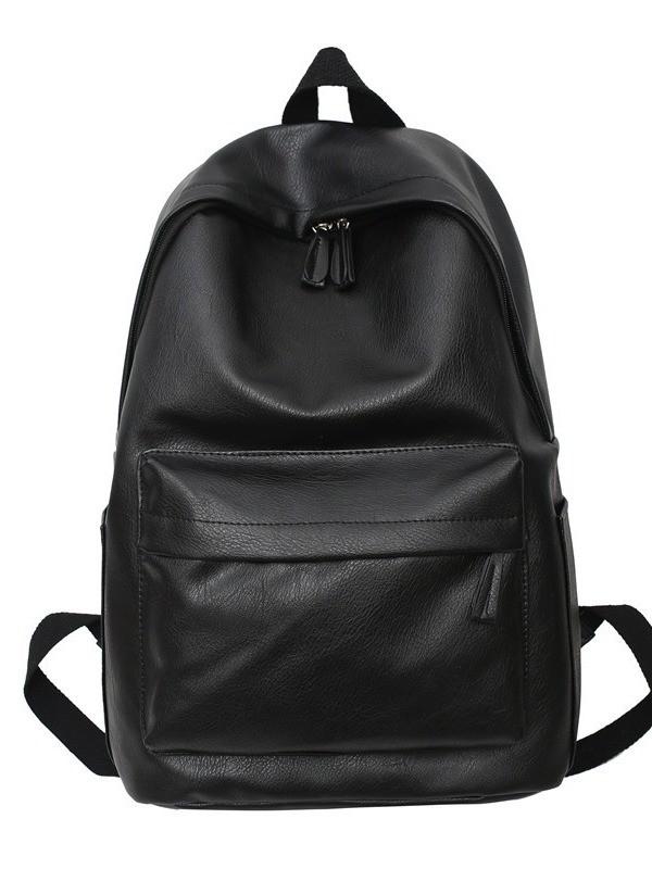 Casual Pu Leather Backpack For Students With Design For School And Travel