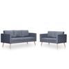 Sofa Set: 2 Seater and 3 Seater Fabric Dark Grey