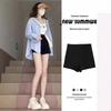 Damen High-Waist Schwarze A-Linie Eng Sexy Heiße Shorts mit Stiefeln - Schlankmachende Oberbekleidungs-Shorts 2026