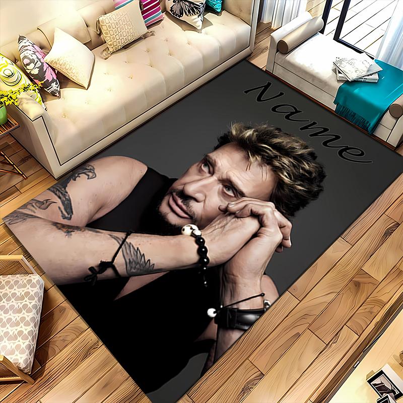 Custom personalization Johnny Hallyday Area Rug - Perfect For Kitchen, Bathroom,Laundry Room Decor Large Size Available,Gift All Seasons