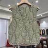 Light and thin V-neck down vest women's short model, new white duck down with bottom vest, rhombus tide.