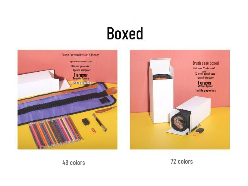 Colored Pencil Set: 50 or 72 Colors with Roller Blind Case for Graffiti & Hand-Painting