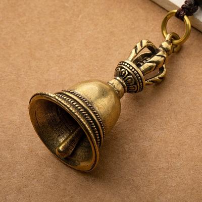 Brass Handicraft Magic Bell Keychains Wind Bell Tibetan Bronze Bell Keychain Pendant For Cristmas Home Decoration Pendant Antique Bell