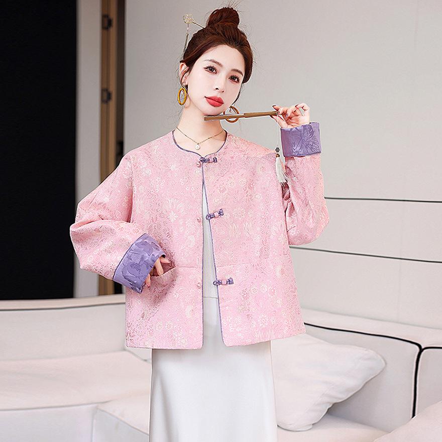 Young coat women's spring new fashion light luxury button-up top