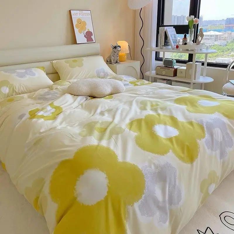 Floral Bed Duvet Covers Pastoral Four Seasons Polyester Quilt Cover King Queen Size Bedroom Bedding Luxury Home Textile Cozy