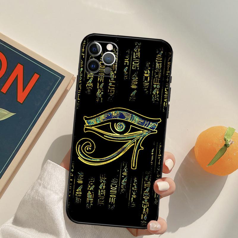 Sacred Eye of Horus Egypt Fresco Funda Case For iPhone 14 15 16 Pro Max 11 12 13 Pro Max Mini XR 16 15 Plus 16e Phone Cover