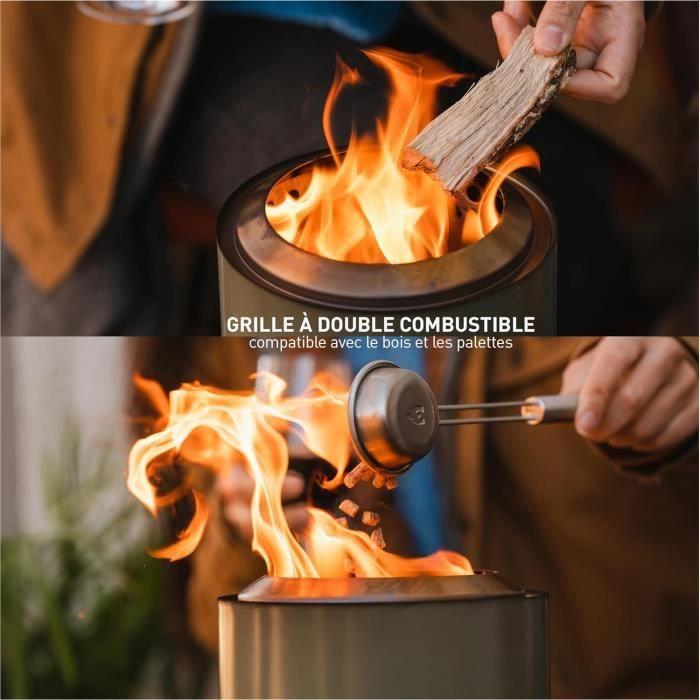 Mini Cheminée D'extérieur - Solo Stove Mesa XL - Acier Inoxydable - Faible Dégagement De Fumée - Rouge