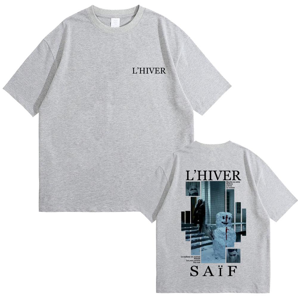 Rapper Saif Lhiver Album Graphic Tshirts Men Women Hip Hop Fashion Pop Music Tshirt Male Casual Vintage T Shirts Streetwear