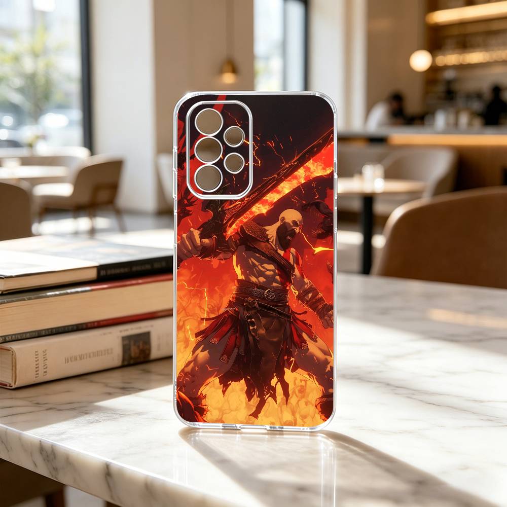God of war Battle Karatos GAME Phone Case Transparent Silicone Soft For Samsung S25,S24,S21,S22,S23,S30,Ultra,S20,Plus,Fe