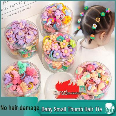 Non-Damaging High-Elastic Hair Ties: Gentle Rubber Bands for Kids' Hairstyles