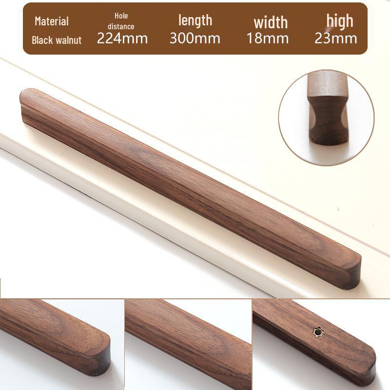 Mâner modern minimalist din lemn masiv pentru ușă și sertar