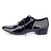 Scarpe da Ballo Latino in Pelle alla Moda per Bambini Adulti Uomini Tacco Medio Nero Bianco Vernice Scarpe Sneaker da Sala da Ballo