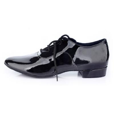 Scarpe da Ballo Latino in Pelle alla Moda per Bambini Adulti Uomini Tacco Medio Nero Bianco Vernice Scarpe Sneaker da Sala da Ballo