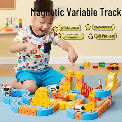 Dynamic 3D Magnetic Puzzle Track & Building Blocks Set for Children's Intellectual Development