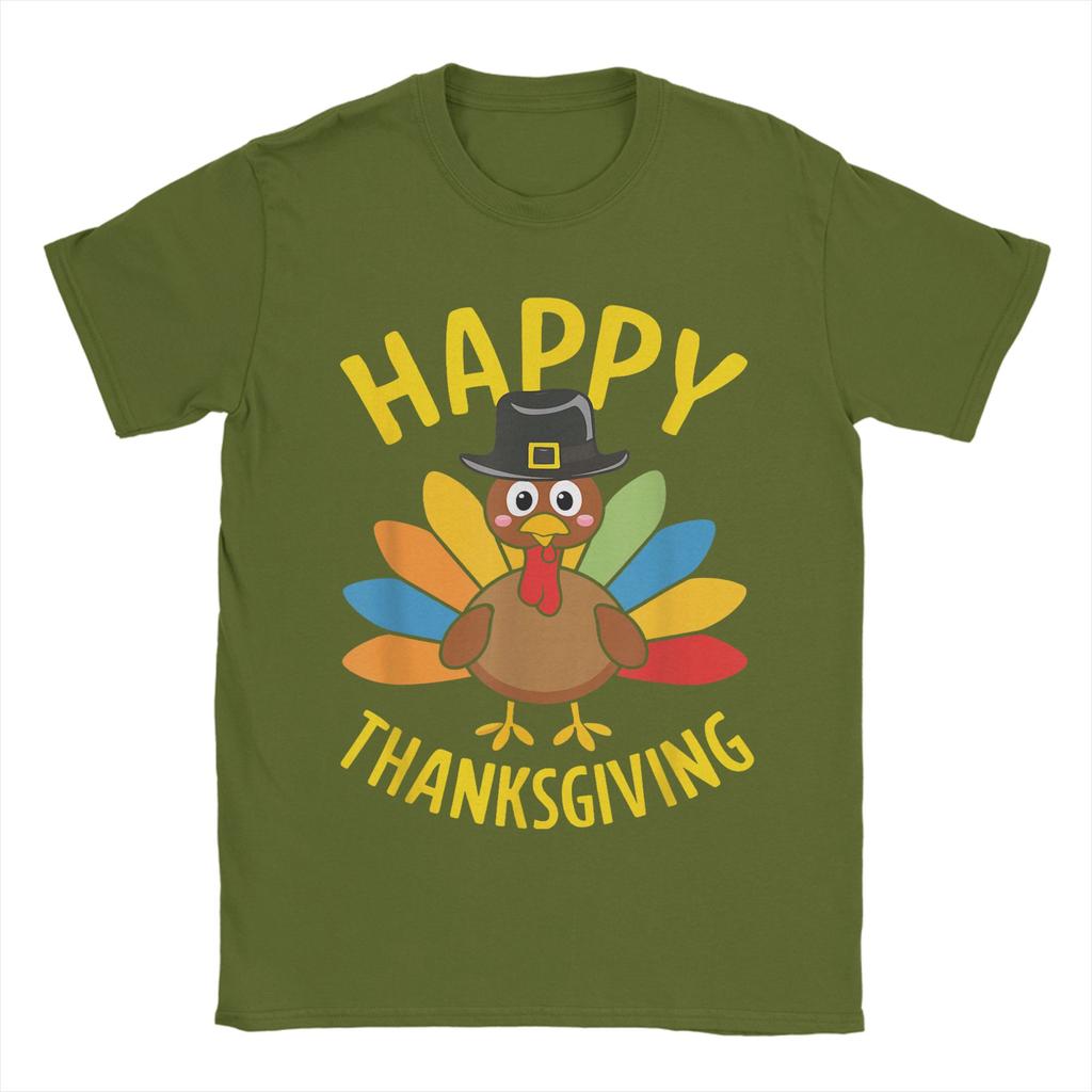 Streetwear TShirt Happy Thanksgiving Family Turkey Day Cotton T Shirts  Tee Shirt for Adult Summer Y2K Short Sleeve Top Tees