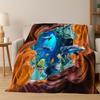 3D Illusion Breaking Wall Dinosaur Animal Series Flannel Blanket,Cozy Soft Throw Blanket For Home Bedroom Bed Sofa Cover Kids