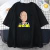 Anime One Punch Hero Saitama Oppai Women T-Shirt 2024 New Summer Short Sleeve Shirt Breathable High Quality Tops Tees