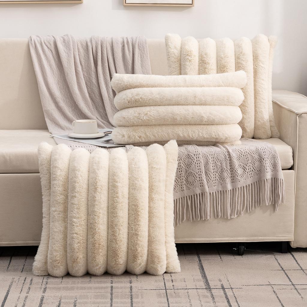 Rabbit Velvet Pillowcase Single Sided Trendy Ins Pillowcase Warm Better Sleeping Decorative Home Living Room Cushion Covers