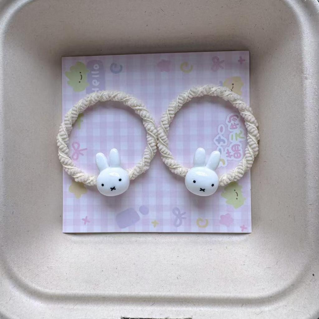 Miffy Macaron Hair Tie: Adorable, High-Elasticity, Durable Ponytail Scrunchie